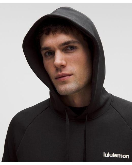 lululemon athletica Black – Smooth Spacer Classic-Fit Pullover Hoodie Wordmark – – Size Medium for men