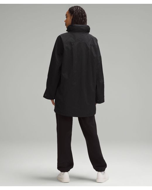 lululemon athletica Black Hooded Mid-length Utility Jacket