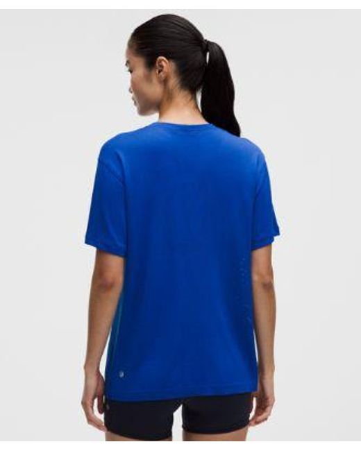 lululemon athletica Blue Swiftly Relaxed Short-Sleeve Shirt Hip Length