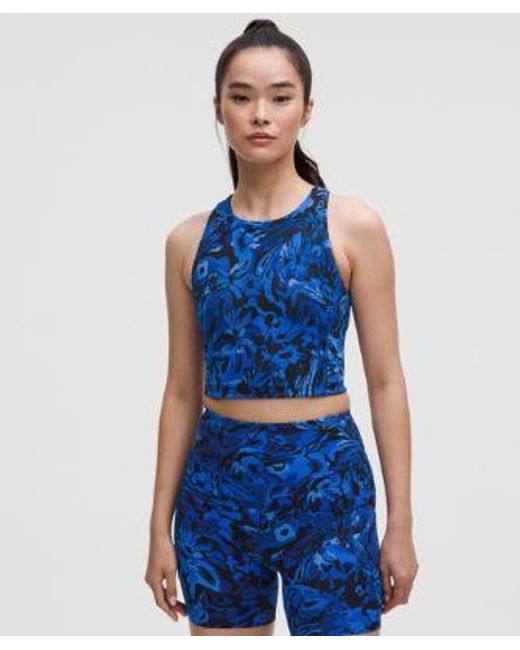lululemon athletica Blue Swift Speed Cropped Tank Top