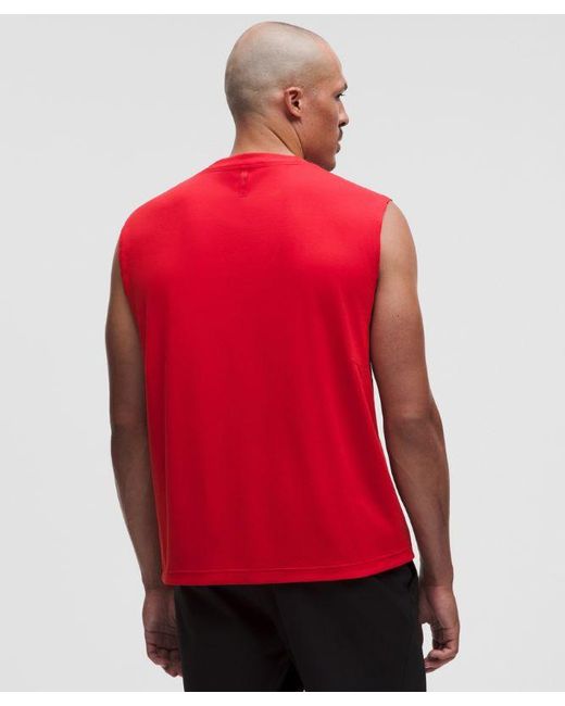 lululemon athletica Red – Easyset Training Sleeveless Shirt – /Neon – Size Large for men