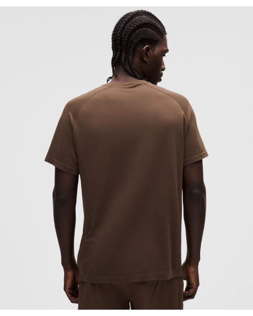 lululemon athletica Brown Metal Vent Tech Short-Sleeve Shirt for men