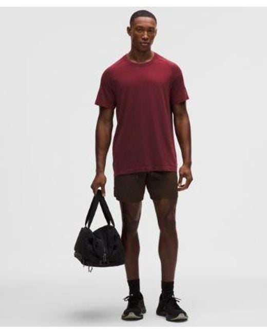 lululemon athletica Red – Metal Vent Tech Short-Sleeve Shirt – /Burgundy – Size Medium for men