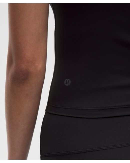 lululemon athletica Black – Mockneck Shelf Tank Top Light Support, B/C Cup Stripe – – Size Large