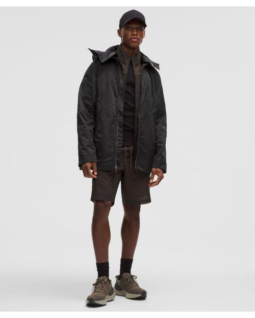 lululemon athletica Black Taffeta Removable-Hood Collared Jacket for men