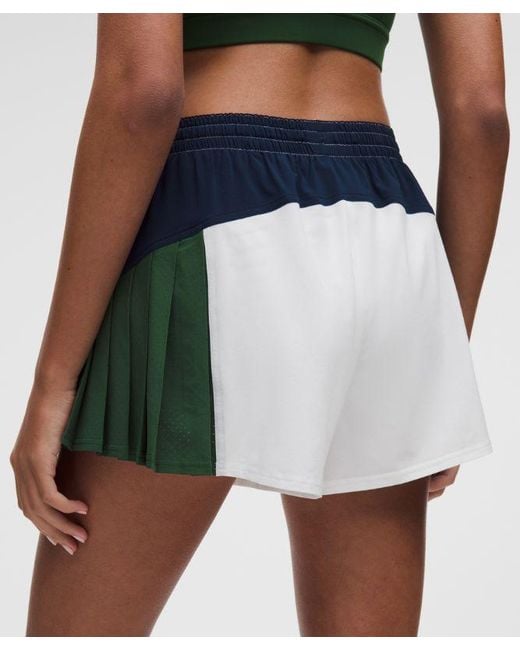 lululemon athletica Blue Court Champ Side-Pleat High-Rise Tennis Short 3"