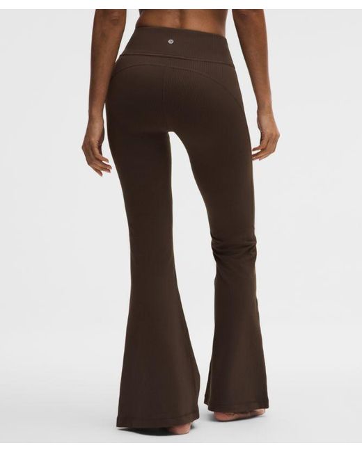 lululemon athletica White – Groove High-Rise Ribbed Wide-Flare Pants – – Size 8