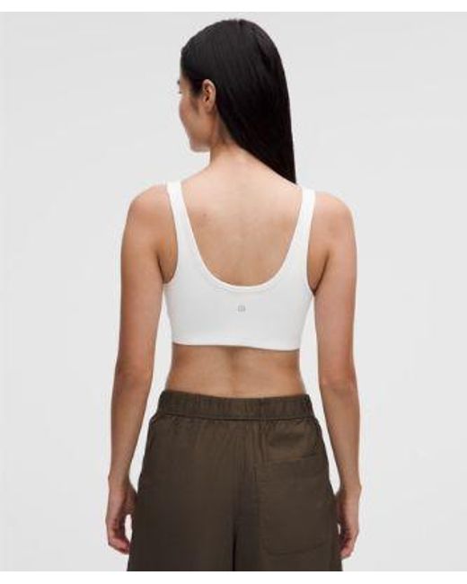 lululemon athletica White – Nulu Ribbed Scoop-Neck Sports Bra Light Support, B/C Cup – – Size Large