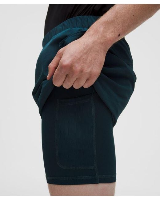 lululemon athletica Black Mile Maker Ripstop Lined Short 6" for men