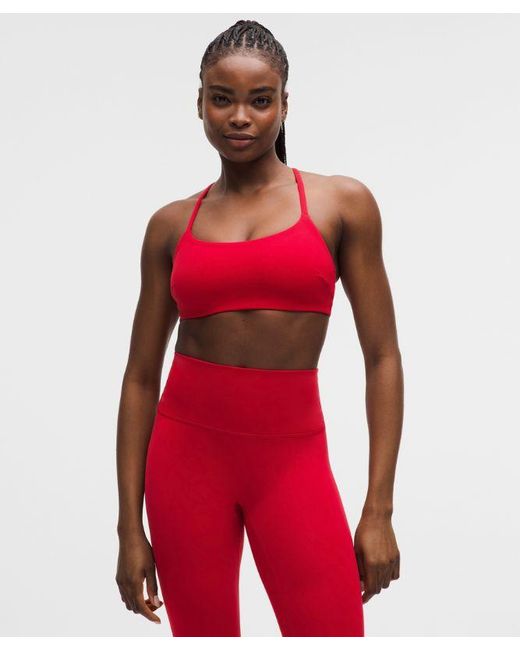 lululemon athletica Red Wunder Train Strappy Racer Bra