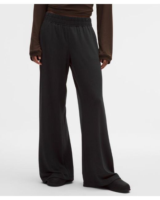lululemon athletica White Becalm Mid-Rise Wide-Leg Pant