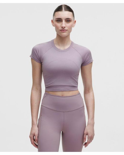 lululemon athletica Purple – Swiftly Tech Cropped Short-Sleeve Shirt 6.0 – /Pastel – Size 6