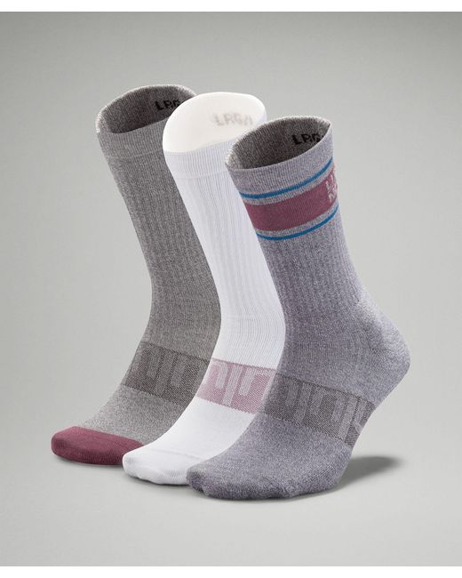 lululemon athletica Daily Stride Crew Socks 3 Pack Multicolour in Gray