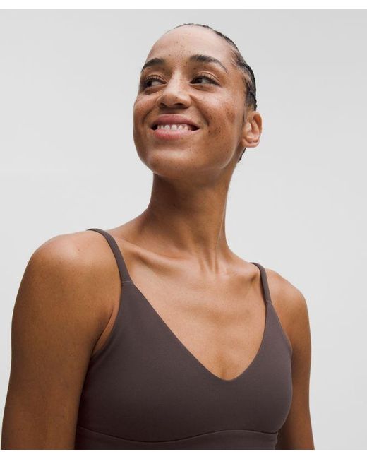lululemon athletica Brown Focuser Scoop-Neck Bra Nulu