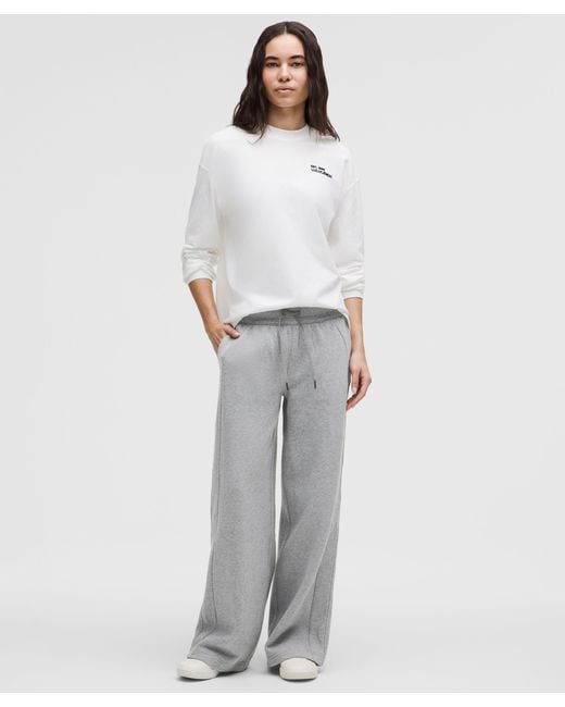 lululemon athletica Gray Scuba Mid-Rise Wide-Leg Pant