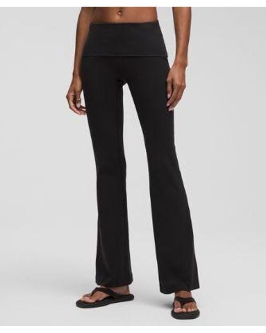 lululemon athletica Black Groove Nulu Foldover-Waist Flared Pant