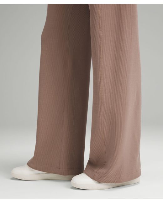 lululemon athletica Brown Ribbed Softstreme Mid-rise Pants 32"