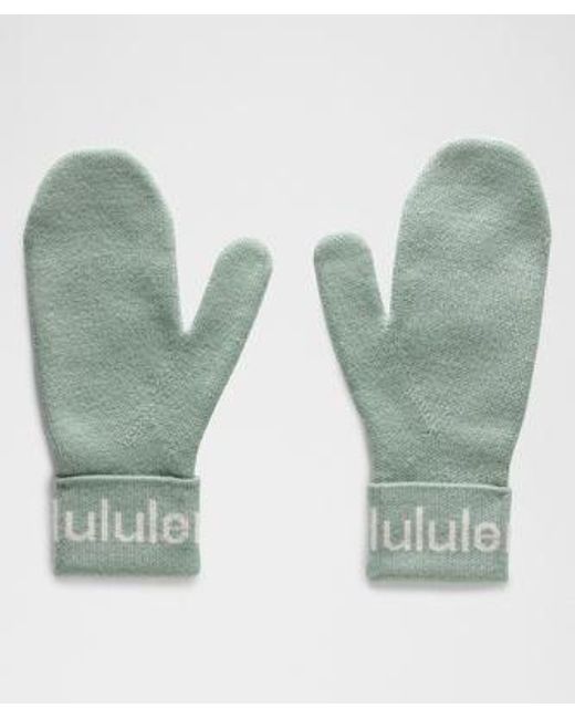 lululemon athletica Green – Wordmark Merino Mittens – – Size Medium/Large