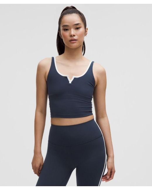 lululemon athletica Blue Align Notched-Neck Tank Top