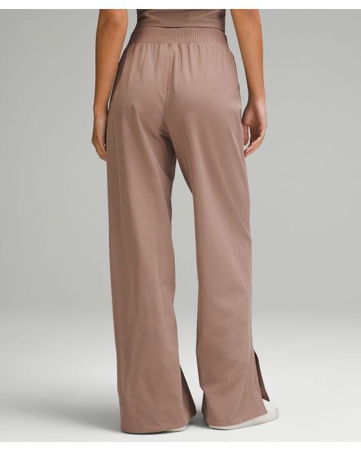 lululemon athletica Brown Stretch Woven High-rise Wide-leg Pants
