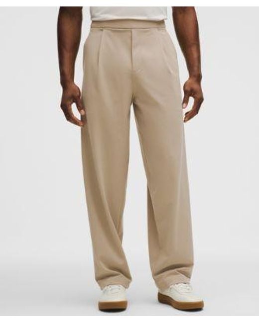 lululemon athletica Natural – Daydrift Relaxed-Fit Pleated Trousers Regular No Belt Loops – Color Khaki – for men