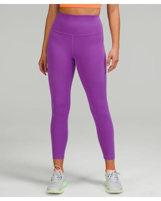 lululemon athletica Purple Wunder Train High-rise Tights With Pockets 25"