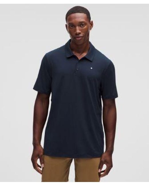 lululemon athletica Blue Logo Sport Polo Short Sleeve for men