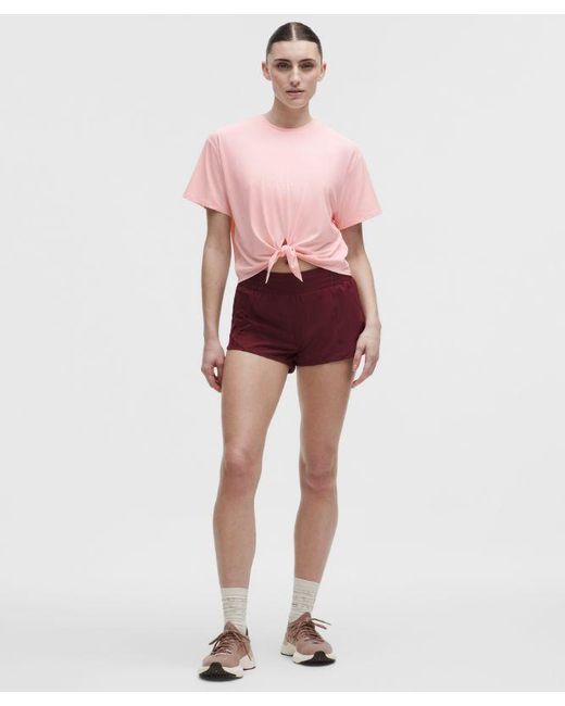 lululemon athletica Red – All-Sport Tie-Front Short-Sleeve Shirt – – Size Large