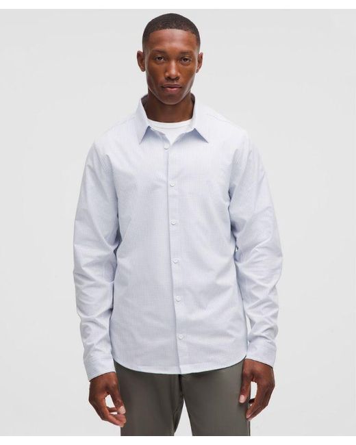lululemon athletica White – New Venture Long-Sleeve Shirt Slim-Fit – – Size Small for men