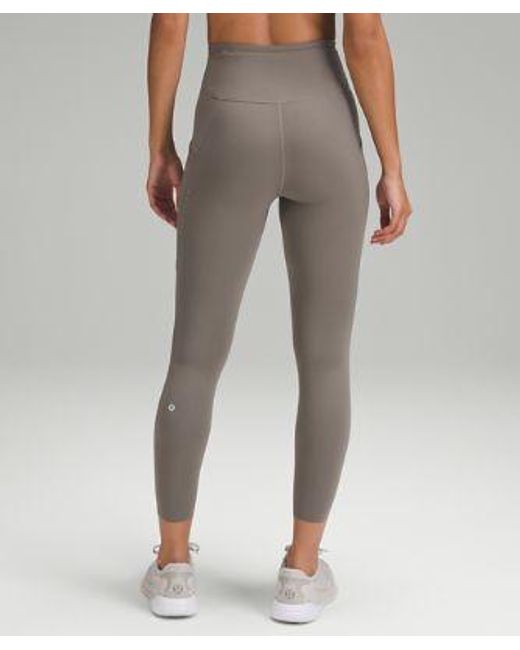 lululemon athletica Gray Fast And Free High-rise Leggings 25" Pockets