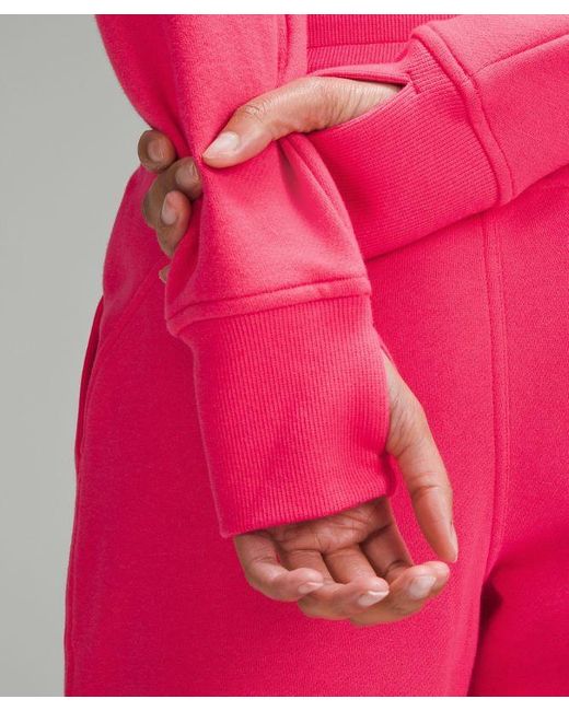 lululemon athletica Pink Scuba Full-zip Cropped Hoodie