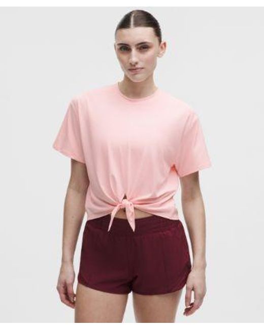 lululemon athletica Red – All-Sport Tie-Front Short-Sleeve Shirt – – Size Large