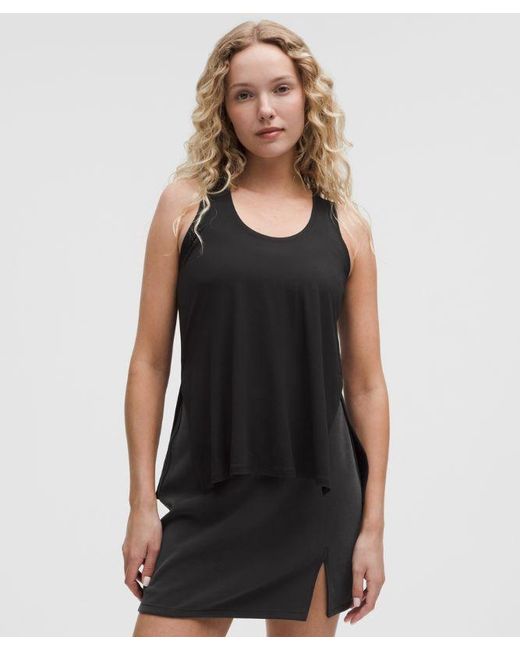 lululemon athletica Black Silkyappeal Side-Slit Tank Top
