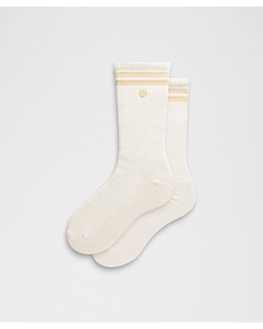 lululemon athletica White – Daily Essential Crew Socks Metallic Stripe – –