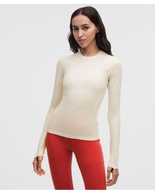 lululemon athletica Red – Merino Crewneck Base Layer – Wool-Blend – – Size Large