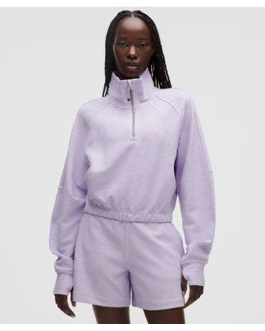 lululemon athletica Purple Scuba Cropped Funnel-Neck Half Zip