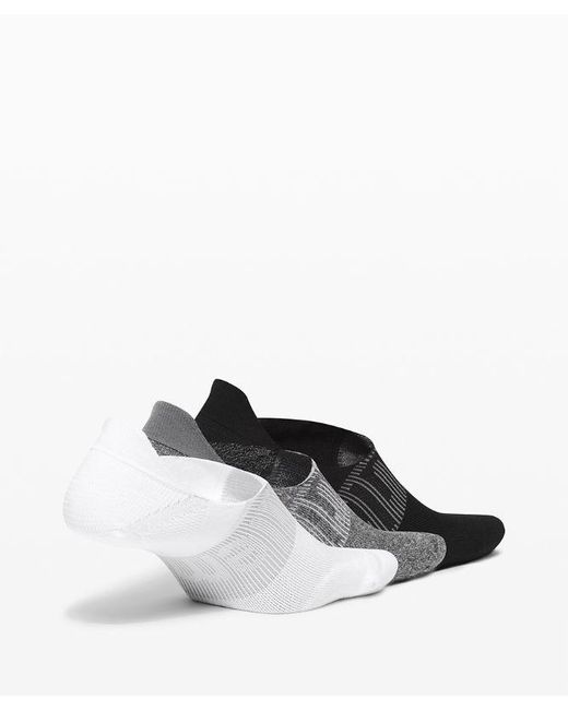 lululemon athletica Multicolor Power Stride No-show Socks With Active Grip 3 Pack - Color White/grey/black - Size L