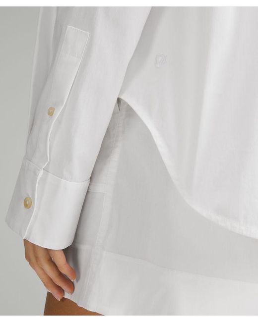 lululemon athletica White Relaxed-fit Cotton-blend Poplin Button-down Shirt