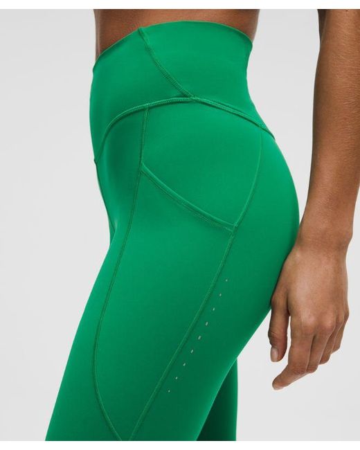 lululemon athletica Green Fast And Free High-Rise Crop 19"