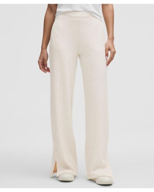 lululemon athletica White Engineered Warmth Cable-Knit Pant