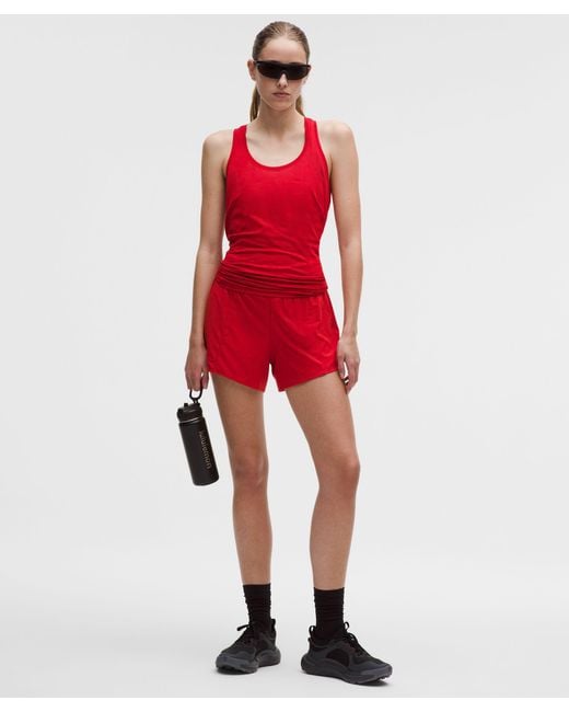 lululemon Women's Red Hotty Hot High-Rise Lined Short 4 lululemon Women's Red Hotty Hot High-Rise Lined Short 4
