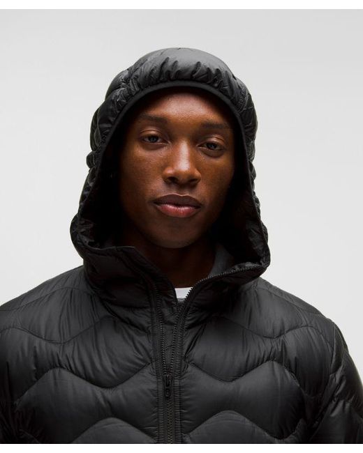 lululemon athletica Black Featherweight 900-Down-Fill Quilted Hooded Jacket for men