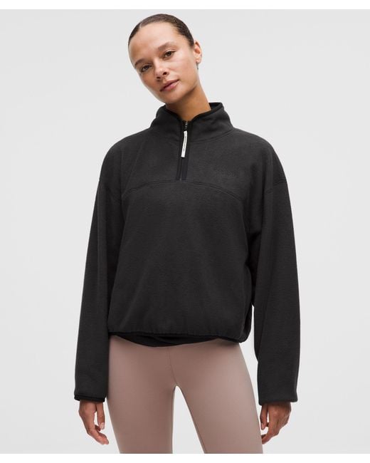 lululemon athletica Black Tumbled Fleece Half-Zip Jacket