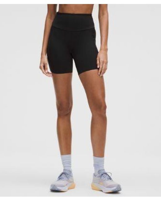 lululemon athletica Black Fast And Free High-Rise Short 6"