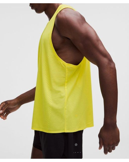 lululemon athletica Yellow Fast And Free Singlet for men