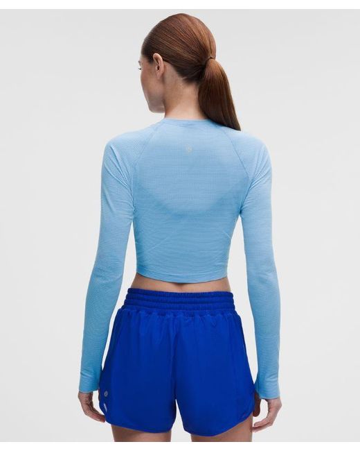 lululemon athletica Blue Swiftly Tech Cropped Long-Sleeve Shirt 2