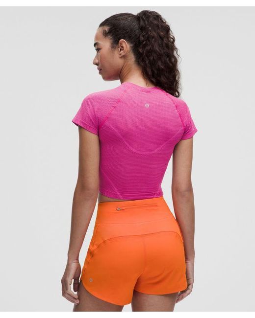 lululemon athletica Pink Swiftly Tech Cropped Short-Sleeve Shirt 2