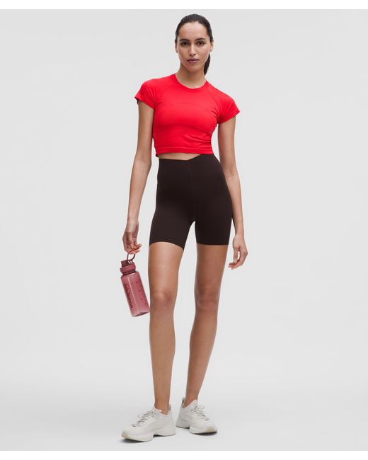 lululemon athletica Red – Swiftly Tech Cropped Short-Sleeve Shirt 2.0 – – Size 14