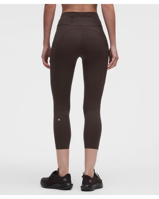 lululemon athletica Black Fast And Free 6-Pocket High-Rise Crop 23"