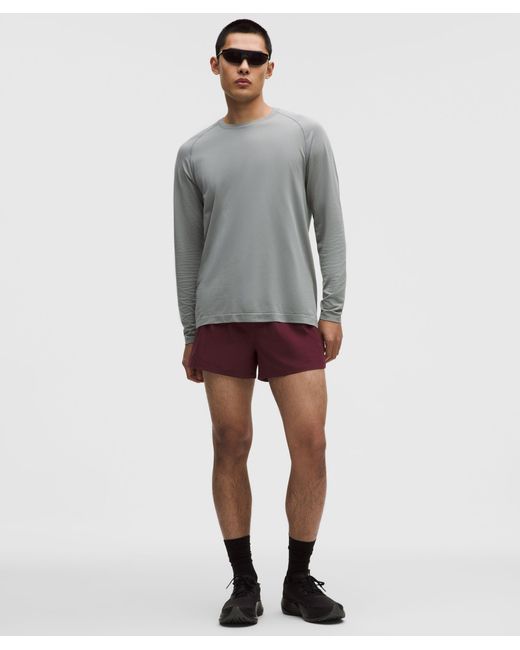 lululemon Men's Gray Mile Maker Ripstop Lined Short 4